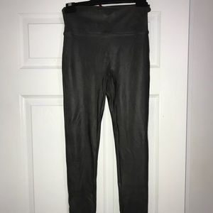 Spanx gunmetal leather leggings NWOT